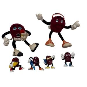California Raisins Vintage 1988 Applause Plush + PVC Figure Lot Set of 9